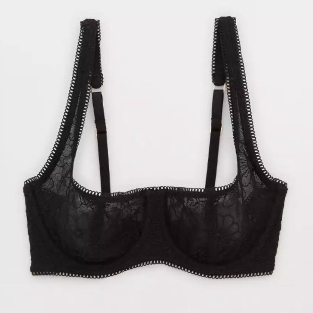 Aerie Real Power Embroidery Unlined Bra